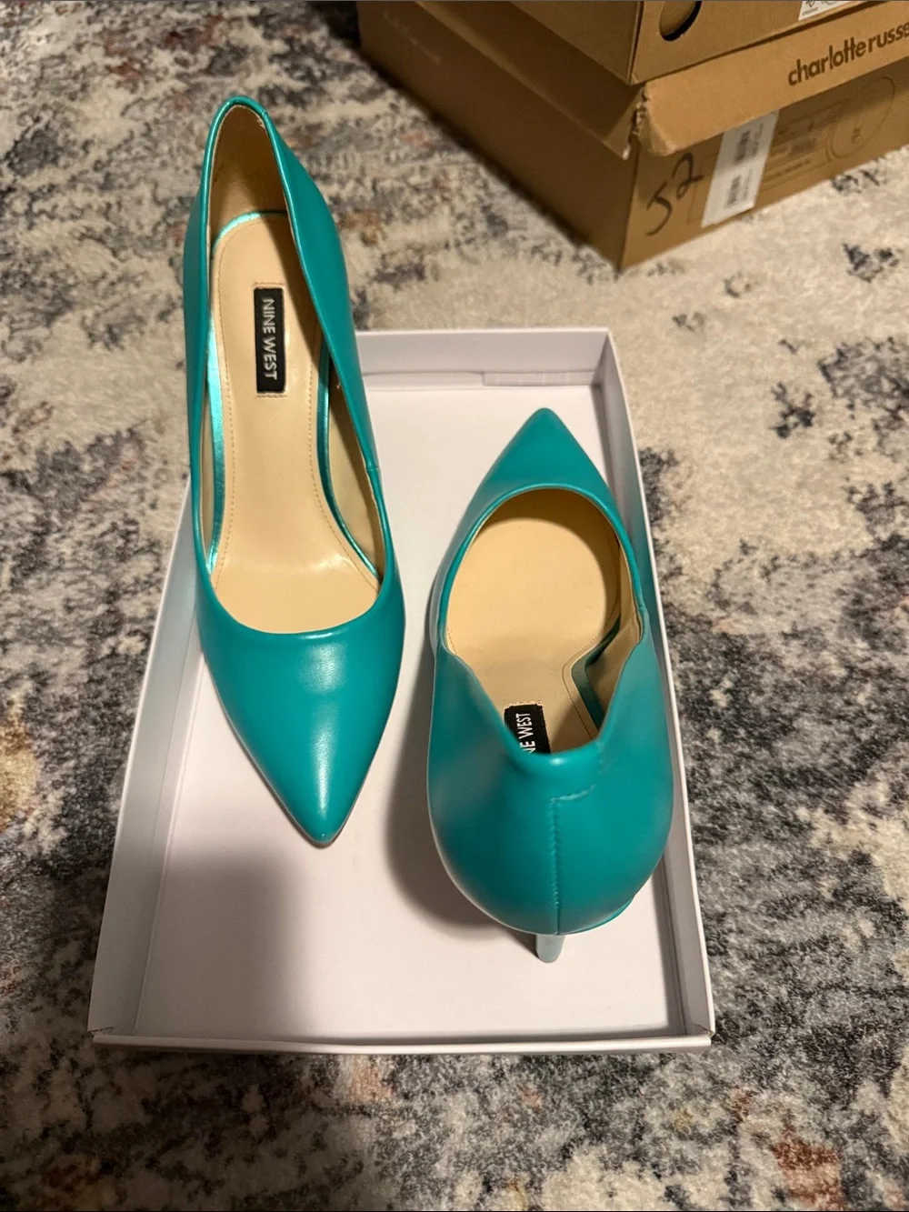 Nine West Teal Pointed-Toe Pumps - Bright Teal Finish
